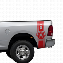 Hemi Custom Tekst Achterzijde Strepen Vinyl Decal Kit voor Dodge Ram 1500 2500_4