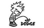Grappige Plas op Dodge Vinyl Decal Sticker voor Auto's & Vrachtwagens