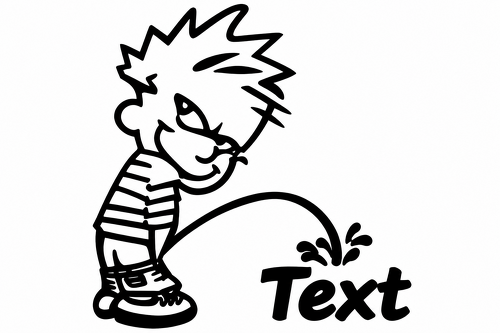 Funny Cartoon Text — Vinylsticker (universeel)