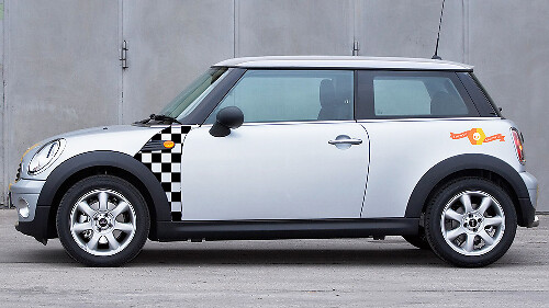  A-Panel dambordvlag vinylstickers voor Mini Cooper R55-59