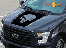 Ford F-150 2015-2016 Punisher schedel motorkap grafische zijstreep sticker sticker 2