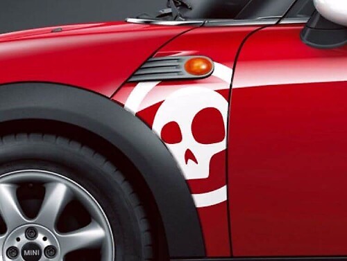 A-Panel Skull Vinyl Decal Set voor Mini Cooper R55 R56 R57 R58 R59