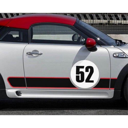 Mini Cooper - trackday GP-stijl vinylsticker decal graphics rocker