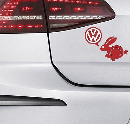 VW Rabbit Bunny zij Vinyl Sticker voor Volkswagen