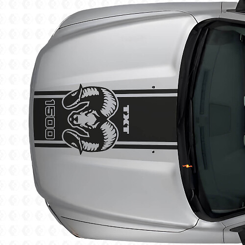 Hemi Custom Tekst Motorkapstrip Vinyl Sticker voor Dodge Ram 1500 2500