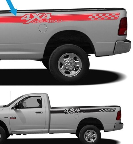 4x4 Off Road Geruite Strepen Zijwand Vinyl Decal Sticker voor Dodge Ram 1500