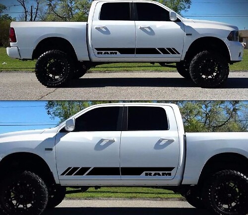 Ruitvormige Zijstrepen Vinyl Sticker voor Dodge Ram 2009–2017