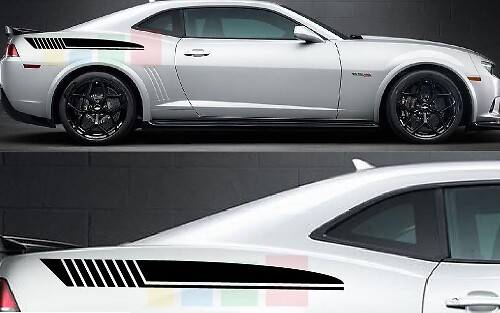 Sticker Decal kit voor Chevrolet Camaro achterzijstrepen flare wing spatbord 2014
