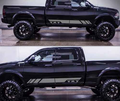 Aangepaste Tekst Zijstrepen Sticker Decal Graphic Body Kit voor Dodge Ram Grill Achterlicht Cover
