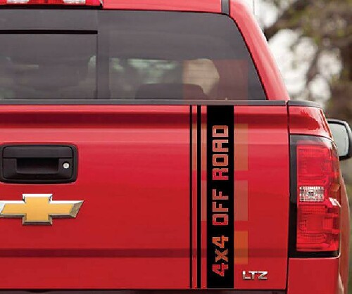 4x4 Offroad Truckbak Zijdecal voor Chevy Silverado GMC Sierra