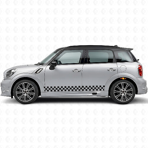 Geruite Zijstrips Vinyl Decal Kit voor Mini Countryman R60
