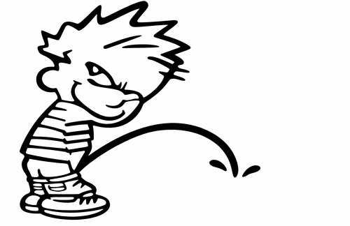Universele vinylsticker met grappige cartoonjongen met stekelhaar – stijl 2