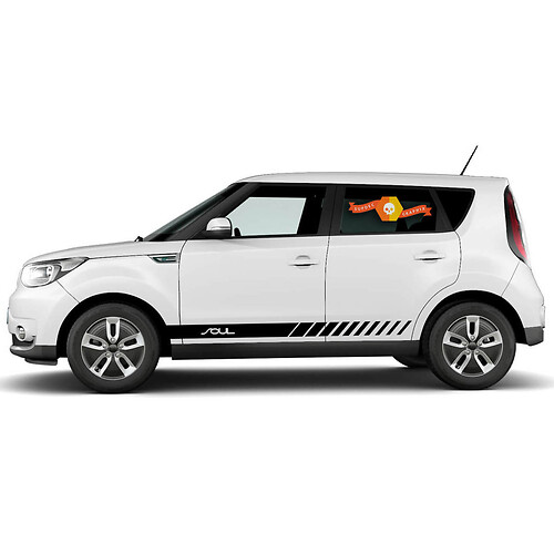 Paar SOUL schuine zijdeur Racing strepen grafische stickers stickers VOOR KIA SOUL
