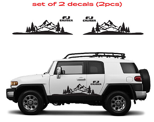 Mountain Side Deur Vinyl Decal Set voor Toyota FJ Cruiser