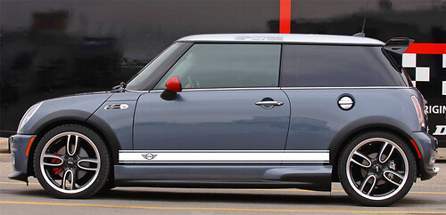 Outline Strepen met Logo Zij Vinyl Decal Sticker voor MINI Cooper