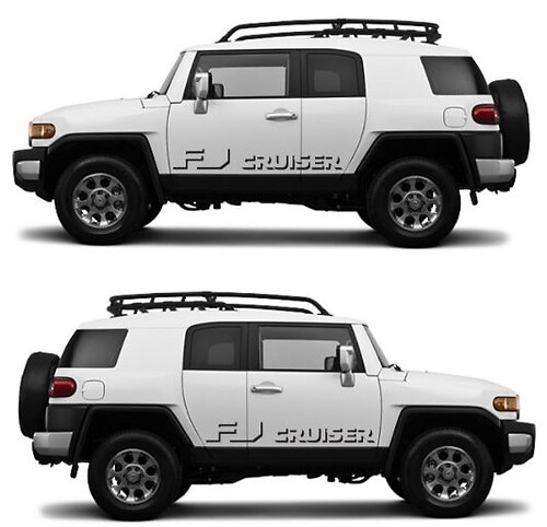 FJ Cruiser Logo Shadow-stijl zijdeur vinyl decal sticker voor Toyota FJ Cruiser