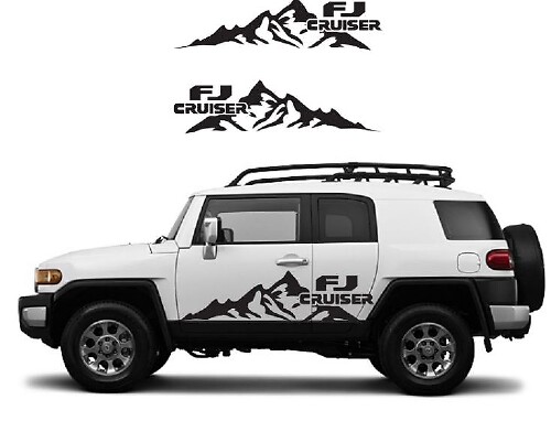 Grote Berg Deur Vinyl Decal Set voor Toyota FJ Cruiser