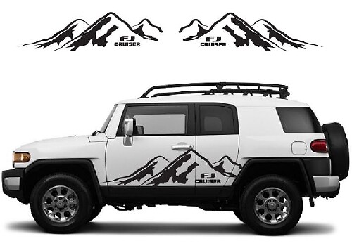 Mountain Range Deur Vinyl Decal Set voor Toyota FJ Cruiser