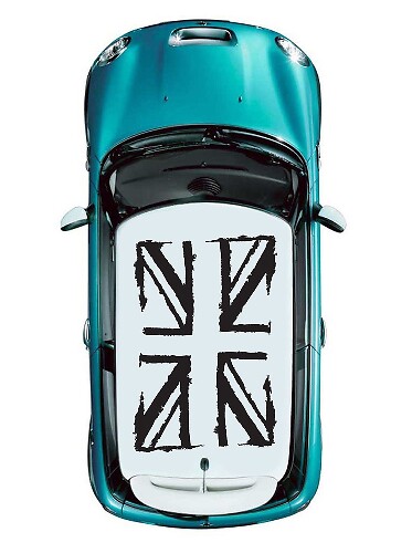 Grunge Stijl Britse Vlag Dak Vinyl Decal Set voor MINI Cooper