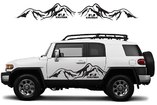 Mountain Range Zijdeur Vinyl Decal Set voor Toyota FJ Cruiser