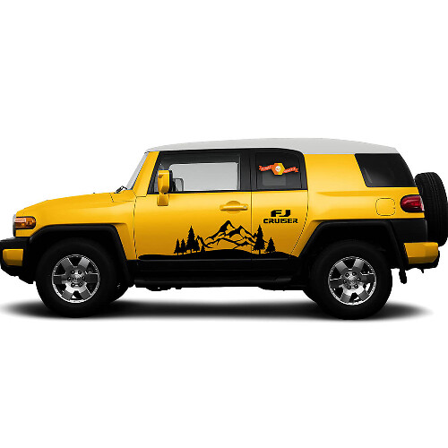 Mountain & Trees Deurzijde Vinyl Decal Kit voor Toyota FJ Cruiser