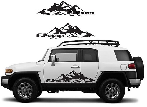 Mountain Range & FJ-logo zijvinylstickerset voor Toyota FJ Cruiser