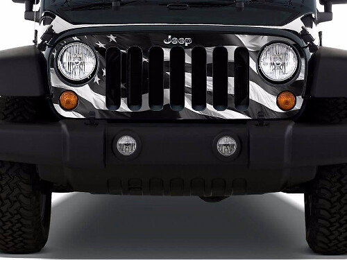Vinylsticker met Amerikaanse vlag voor grille van Jeep Wrangler