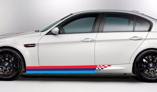 BMW M kleuren geruite strepen ZIJdeur M3 M5 M6 e92 e46 e vinyl sticker
