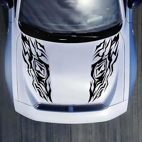 Hood Dual Trible Decal Sticker voor Dodge Charger Electric
