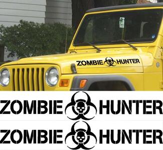 Set Zombie Hunter-stickers voor Wrangler Rubicon Sahara Tj Hood-stickers Jeep 2