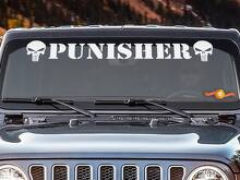 Punisher Skull Voorruitbanner Vinyl Sticker voor Jeep Wrangler_2