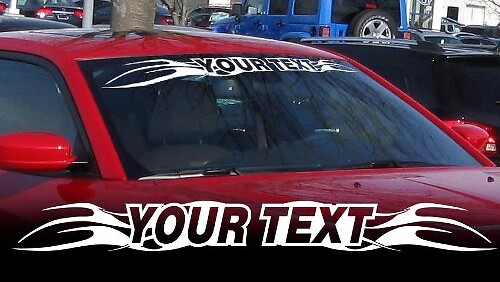 Aangepaste Tekst Voorruitbanner Vinyl Decal voor Auto's