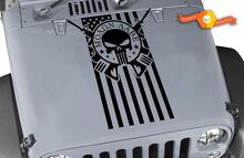 Punisher Skull Molon Labe VS Vlag Motorkap Vinyl Sticker_2