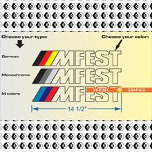 Bimmerfest MFEST bimmer fest Vinyl Stickers Decals past op e92 e36 e46 F10 F30 M3 M4 Competitie BMW
 2