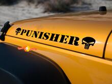 Set van 2 Punisher schedel Hood Vinyl Decals Stickers voor WRANGLER RUBICON SAHARA 2