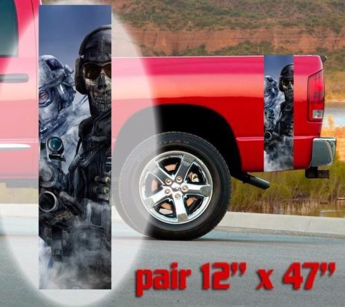 Leger Soldaat Schedel Vinyl Decal Set voor Zijpanelen Vrachtwagenbak voor Pick-up Trucks