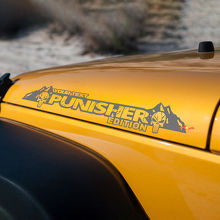 Punisher Edition Lettering Motorkap Vinyl Stickers voor Jeep Wrangler_2