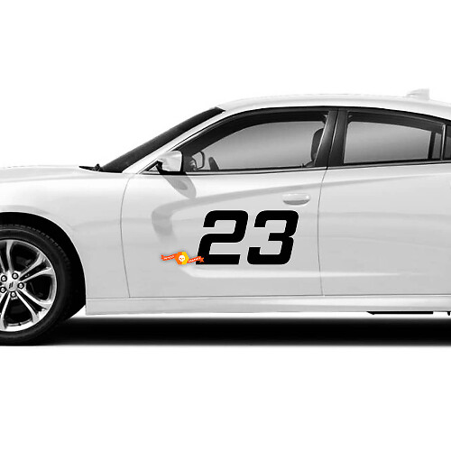 Zijdeurnummer sticker voor Dodge Charger
