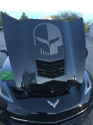 Jake Skull Capuchon Vinyl Decal voor Chevrolet Corvette