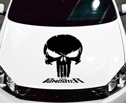 Punisher Skull - Words Vinyl Decal Hood Side Voor Car Truck