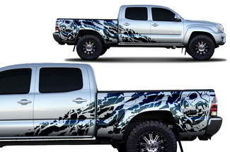 Toyota Tacoma 2005-2018 Long Bed Custom Half Side Decal Truck Wrap - NACHTMERRIE