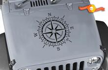 Kompas 40 x 40 motorkap vinyl sticker sticker past op Jeep WRANGLER Rubicon 2