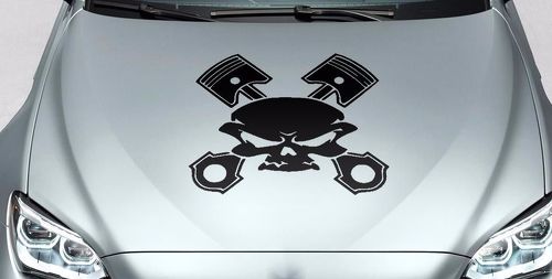 Skull Piston Crossbones hood vinyl sticker sticker voor auto track wrangler fj etc