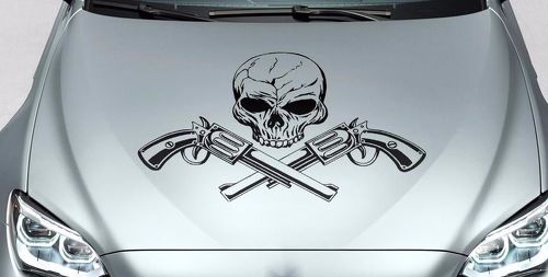 Skull and Guns Hood Side Vinyl Decal Sticker voor Car Track Wrangler FJ etc