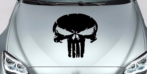 PUNISHER schedel vinyl sticker voor auto kap zijde voor track wrangler fj etc.
