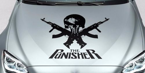 PUNISHER schedel - woorden GUN hood side vinyl sticker sticker voor auto track suv