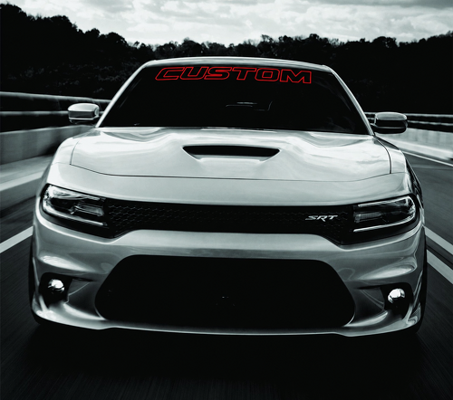 Aangepaste Tekstomtrek Banner Voorruit Vinyl Decal Sticker voor Dodge Charger 2011-2017