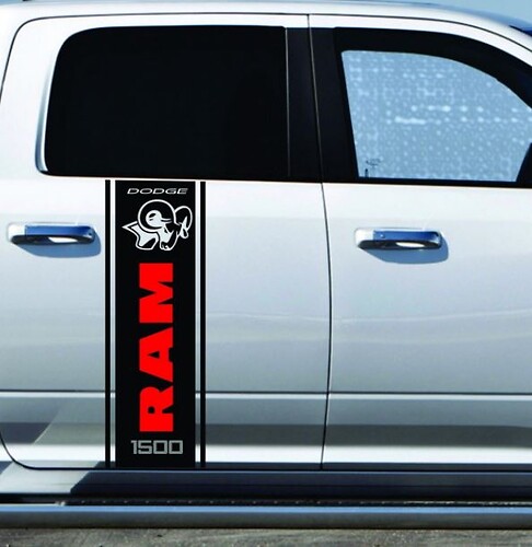 Geëtiketteerde Outline Strepen Vinyl Deur Sticker voor Dodge Ram 1500