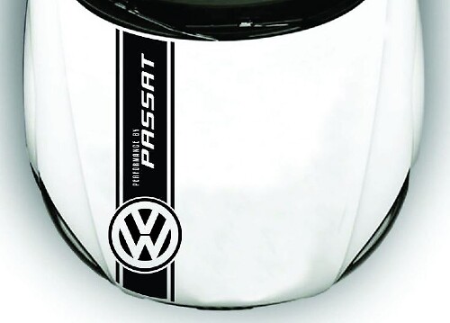 Racestrepen Vinylsticker voor motorkap voor Volkswagen Passat
