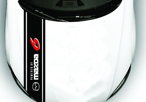 Powered by Mazda motorkapstreep vinyl decal voor Mazda 6 2009-2017